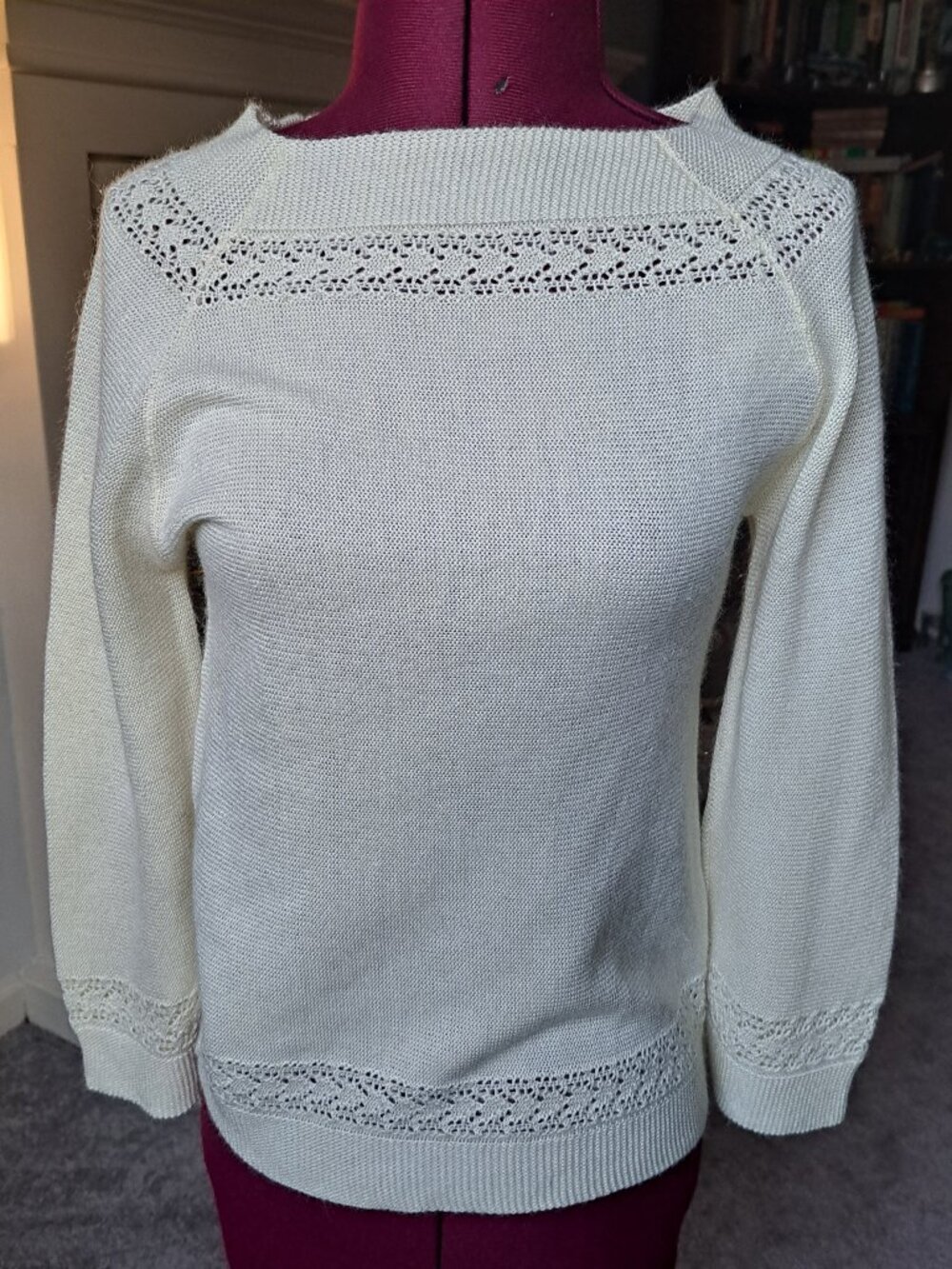 Vintage Cream Boatneck Jantzen sweater